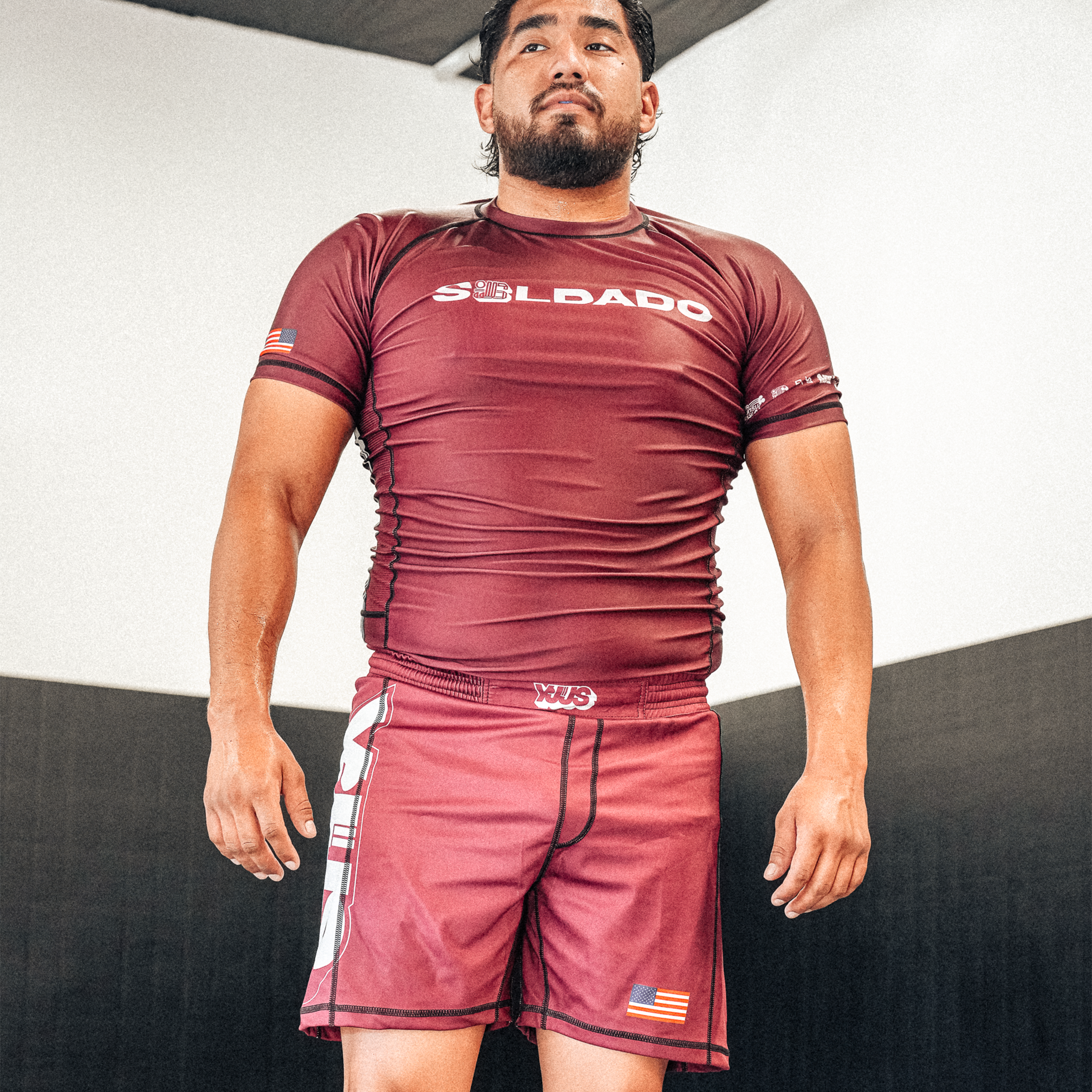 YJJS SNS Black Rashguard (Burgandy)