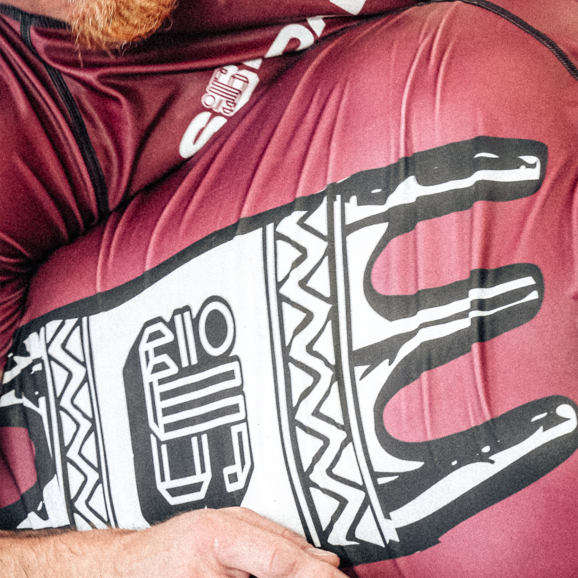 YJJS SNS Black Training Shorts (Burgandy)