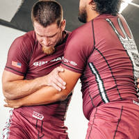 YJJS SNS Black Training Shorts (Burgandy)