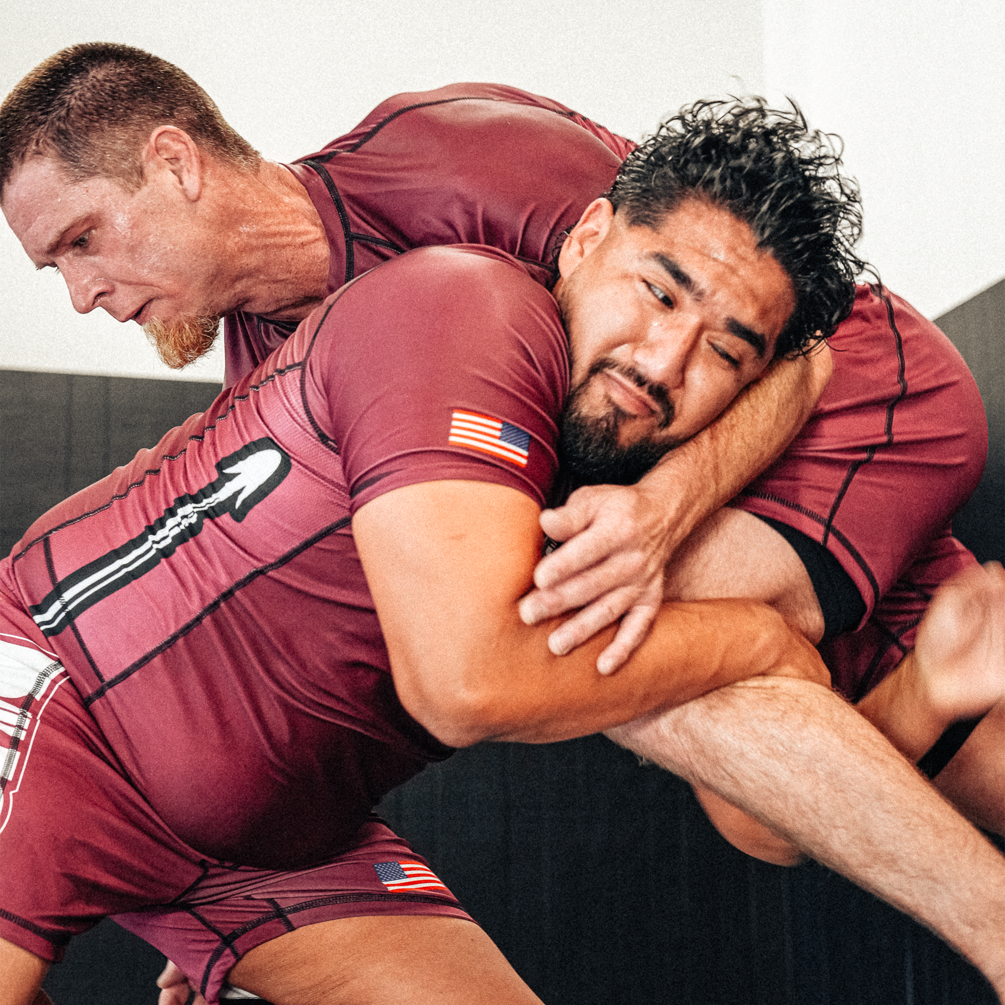 YJJS SNS Black Rashguard (Burgandy)