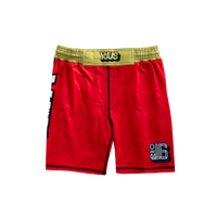 YJJS King of Pins Training Shorts (Pinstripe Red)