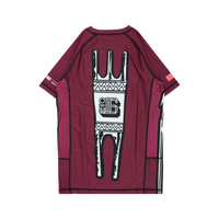 YJJS SNS Black Rashguard (Burgandy)