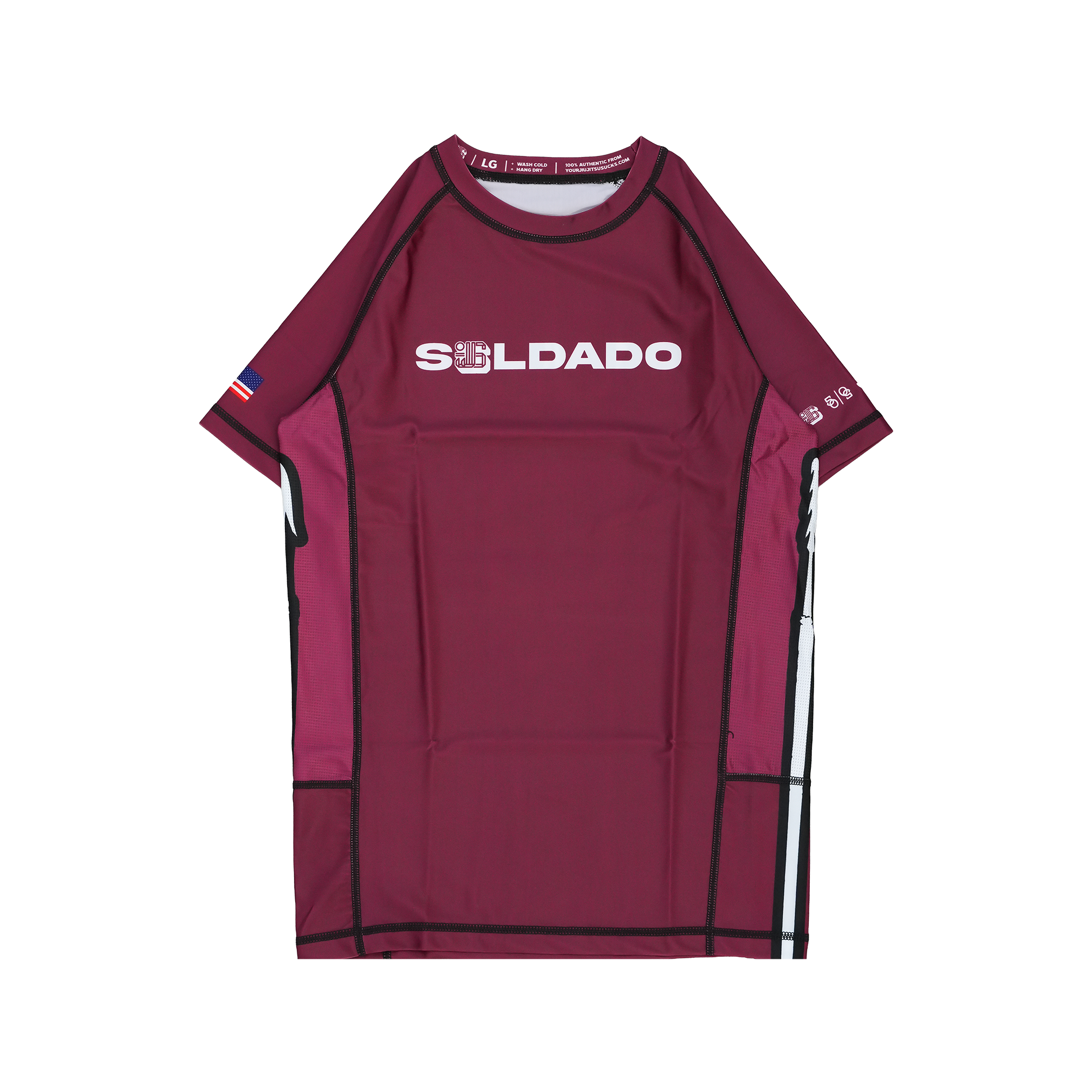 YJJS SNS Black Rashguard (Burgandy)