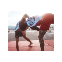 YJJS King of Pins Training Shorts (Pinstripe Red)